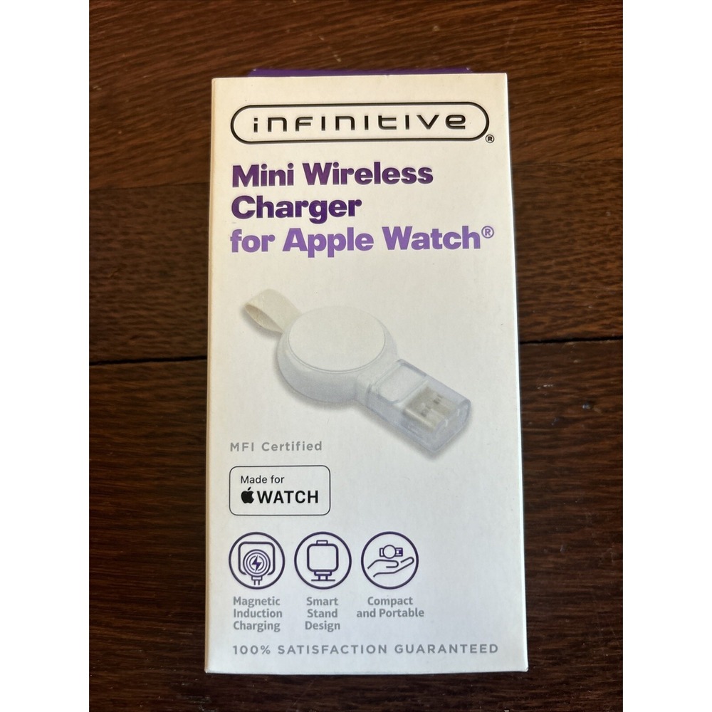 Infinitive Mini Wireless Charger for Apple Watch White For Watch Series (1-6)&SE